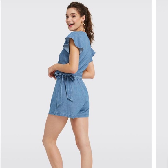 NWT Draper James Chambray Flutter Romper - Picture 2 of 9